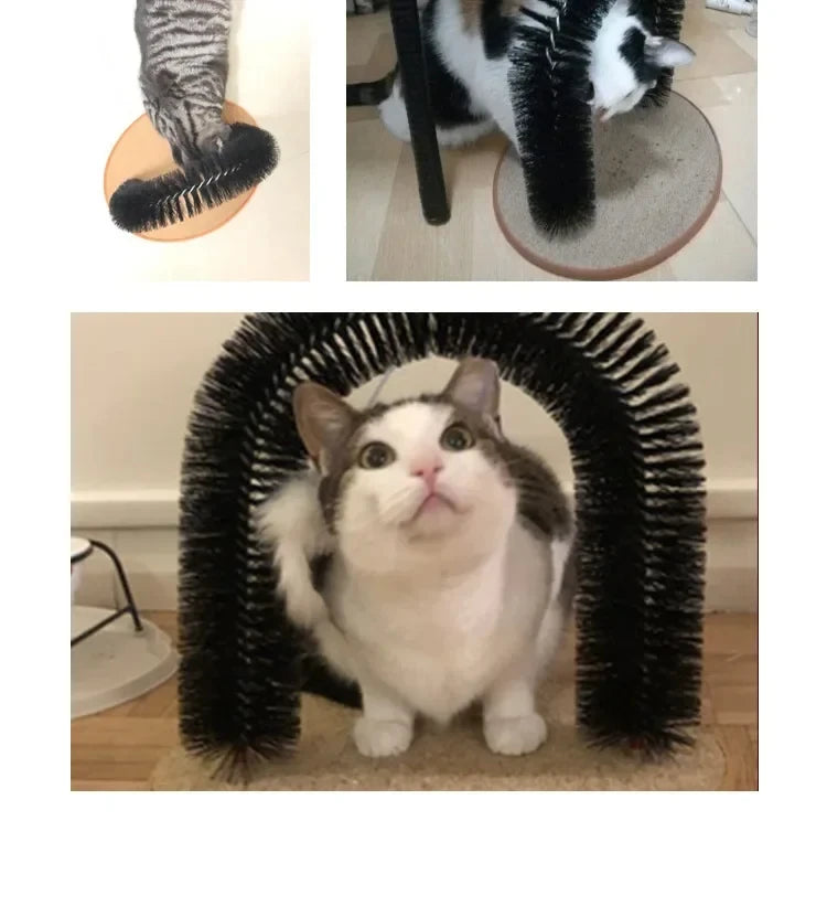 PurrSpa™ Self-Grooming Arch for Cats with Scratching Pad