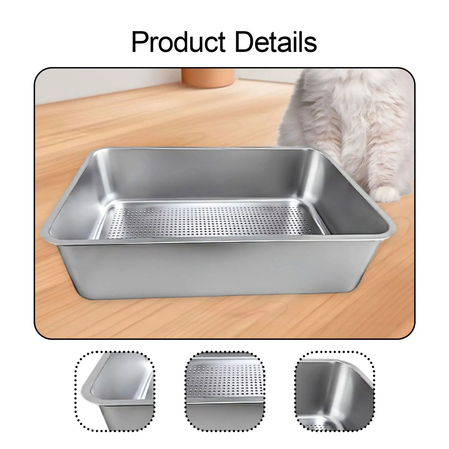 PurrShield™ Stainless Steel Cat Litter Box with Sifter
