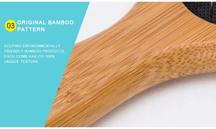 BambooGlow™ Round Bamboo Grooming Brush for Dogs & Cats
