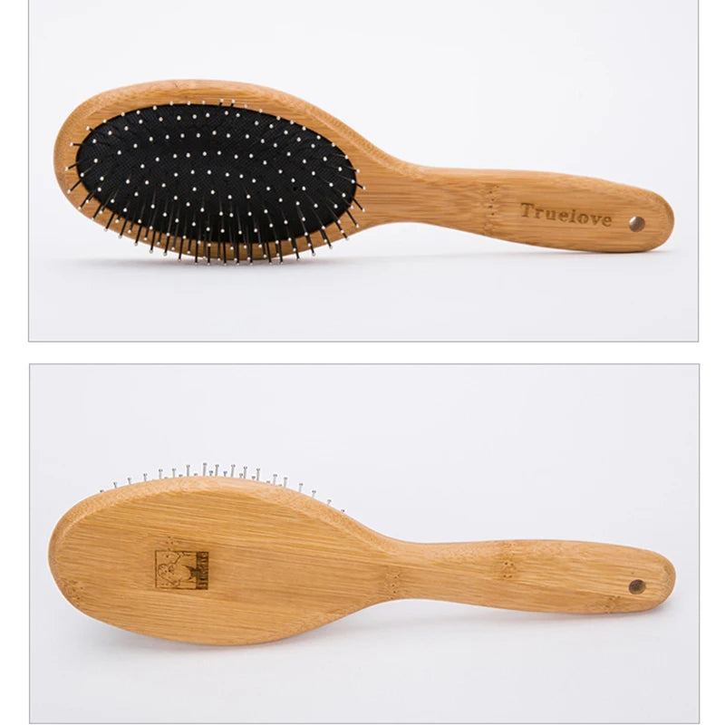 BambooGlow™ Round Bamboo Grooming Brush for Dogs & Cats