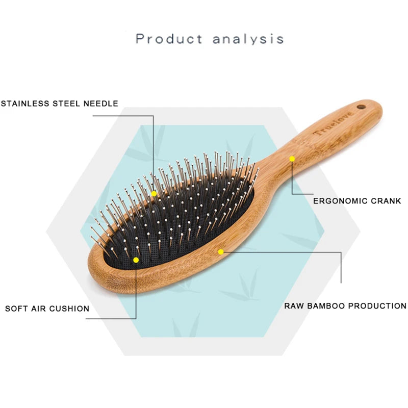 BambooGlow™ Round Bamboo Grooming Brush for Dogs & Cats
