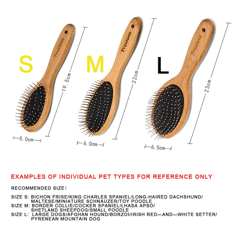 BambooGlow™ Round Bamboo Grooming Brush for Dogs & Cats