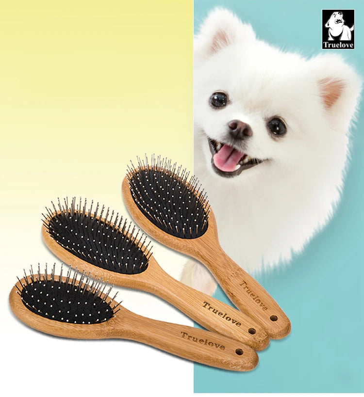 BambooGlow™ Round Bamboo Grooming Brush for Dogs & Cats