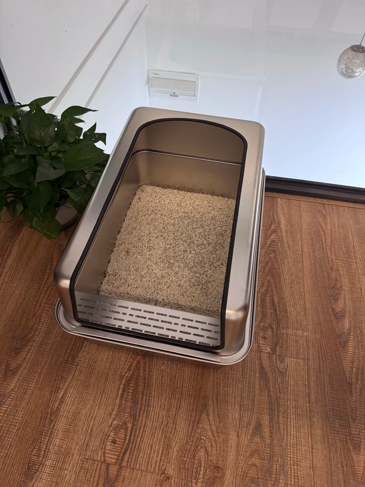 PurrShield™ 60cm Extra-Large Stainless Steel Cat Litter Box