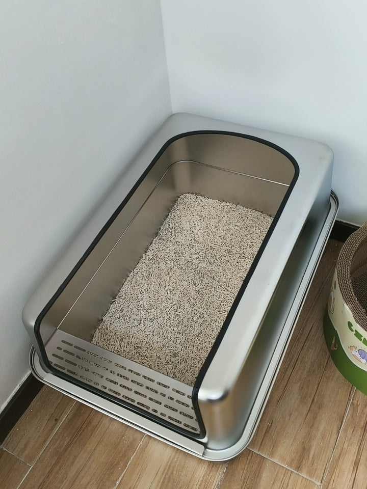 PurrShield™ 60cm Extra-Large Stainless Steel Cat Litter Box