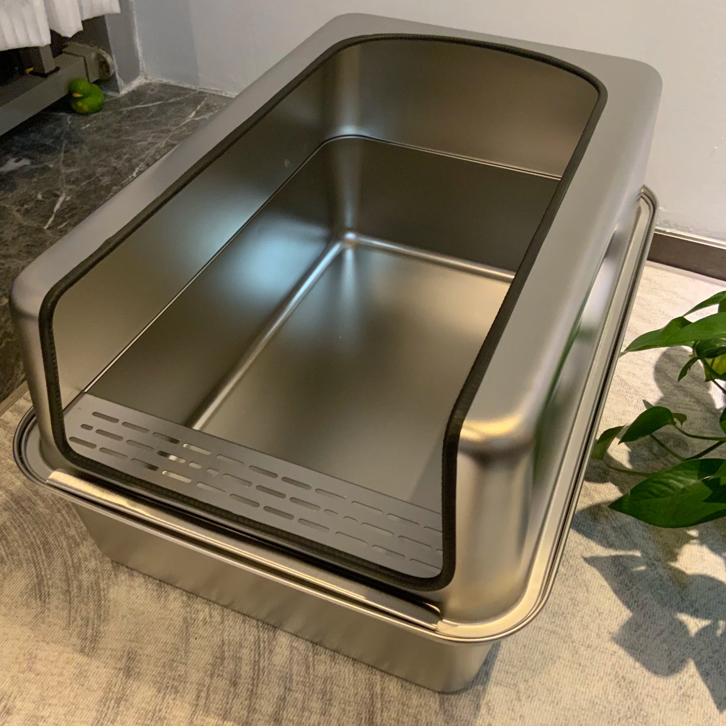 PurrShield™ 60cm Extra-Large Stainless Steel Cat Litter Box