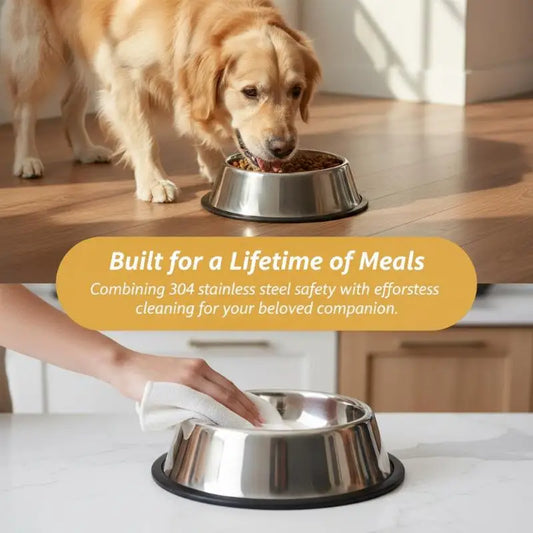 WhiskerDish™ Non-Slip Stainless Steel Dog & Cat Bowl