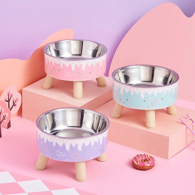 WhiskerDish™ Ice Cream Elevated Pet Bowl