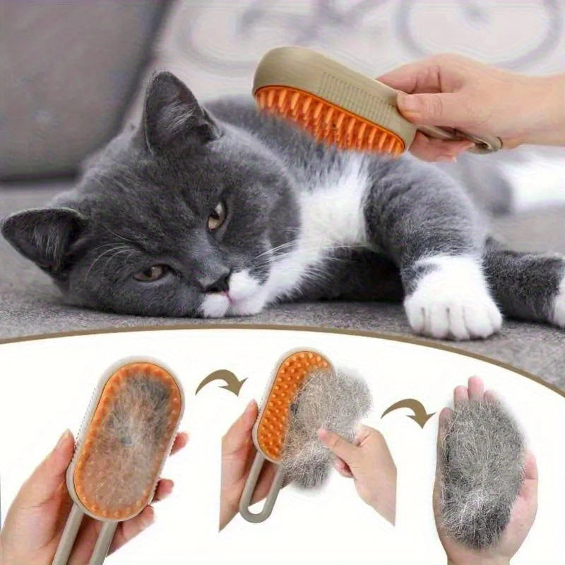 PurrSpa™ 3-in-1 Steam Grooming Brush for Cats
