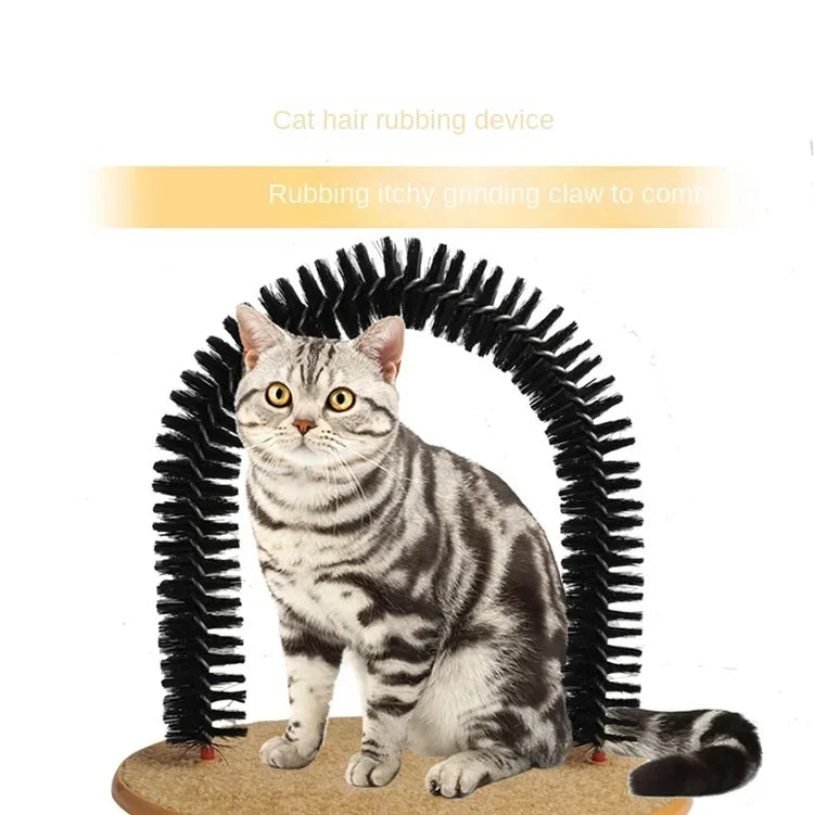 PurrSpa™ Self-Grooming Arch for Cats with Scratching Pad