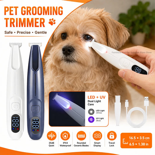 PawTrim™ Waterproof Pet Grooming Trimmer with LED Light