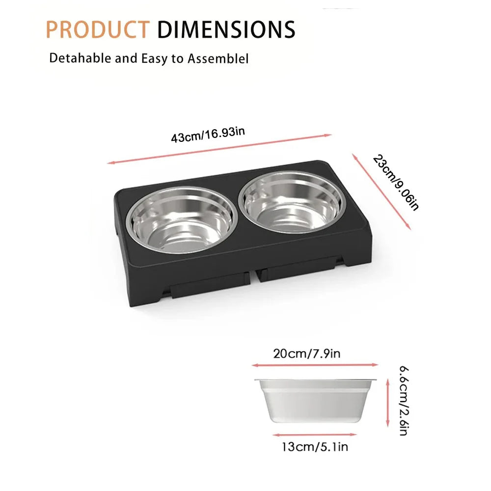 ElevaBowl™ Adjustable Elevated Dog Feeder with Stainless Steel Bowls