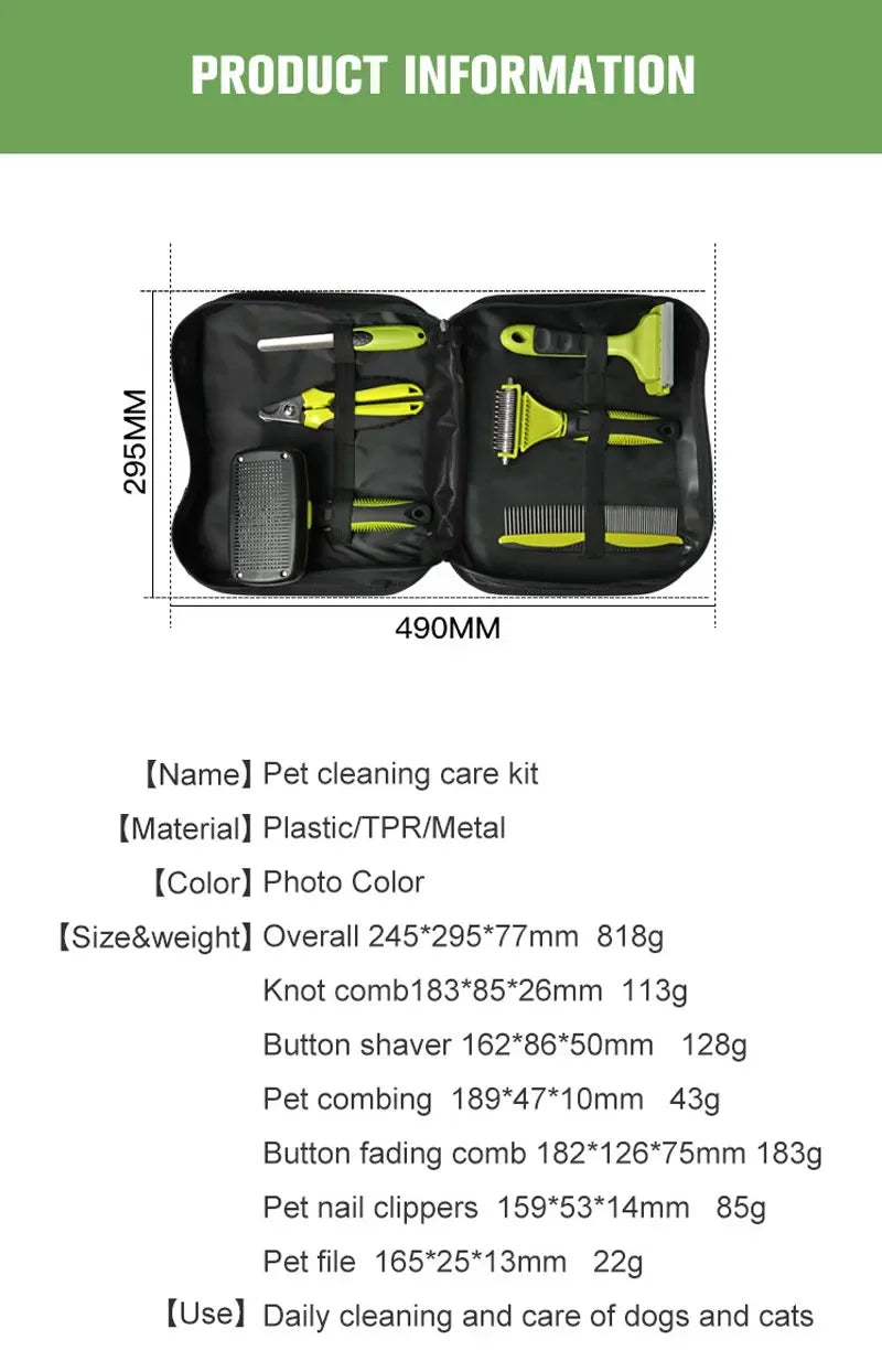 GroomMaster™ Juego de 6 Cepillos de Aseo para Perros y Gatos