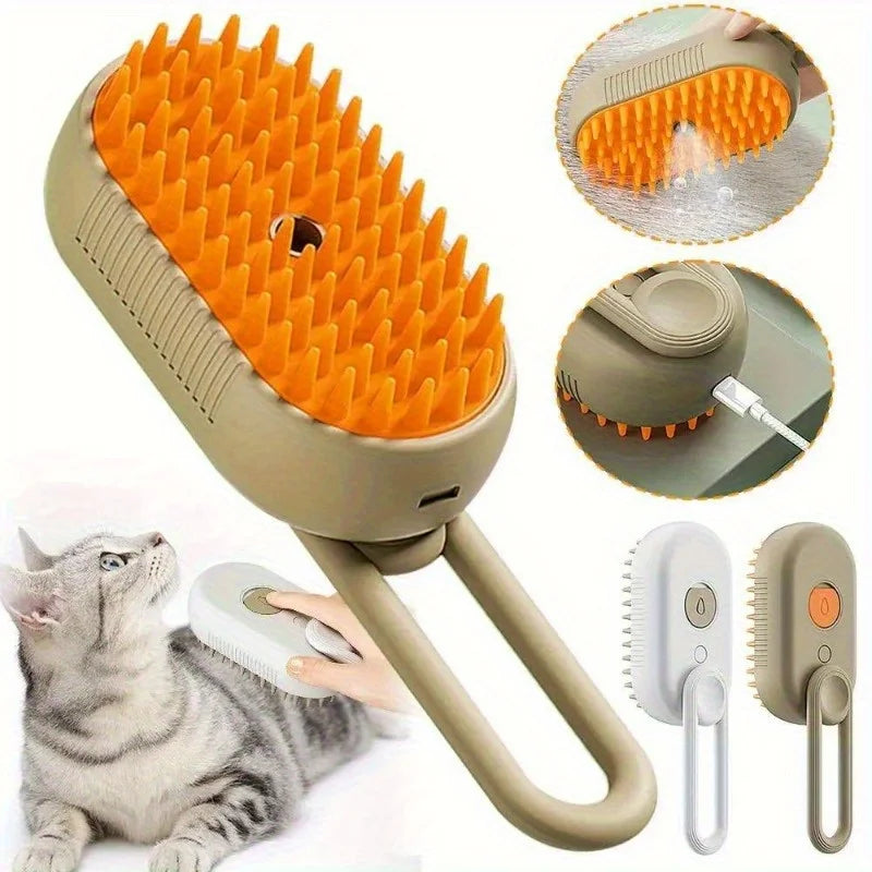 PurrSpa™ 3-in-1 Steam Grooming Brush for Cats