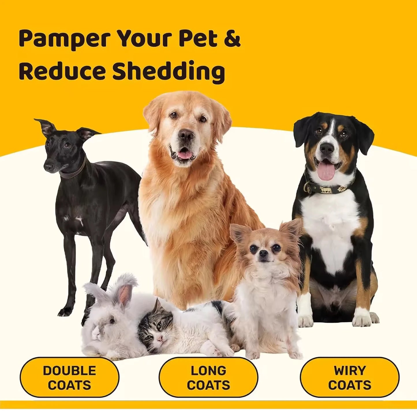 FurLift™ 3-in-1 Pet Deshedding & Detangling Brush