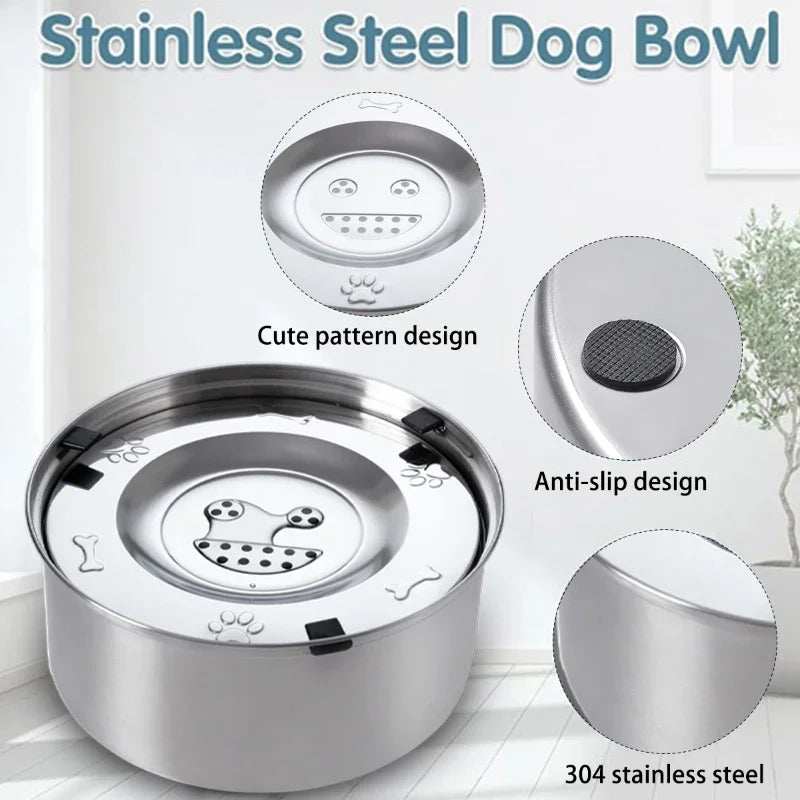 HydraGuard™ Stainless Steel No-Spill Dog Water Bowl