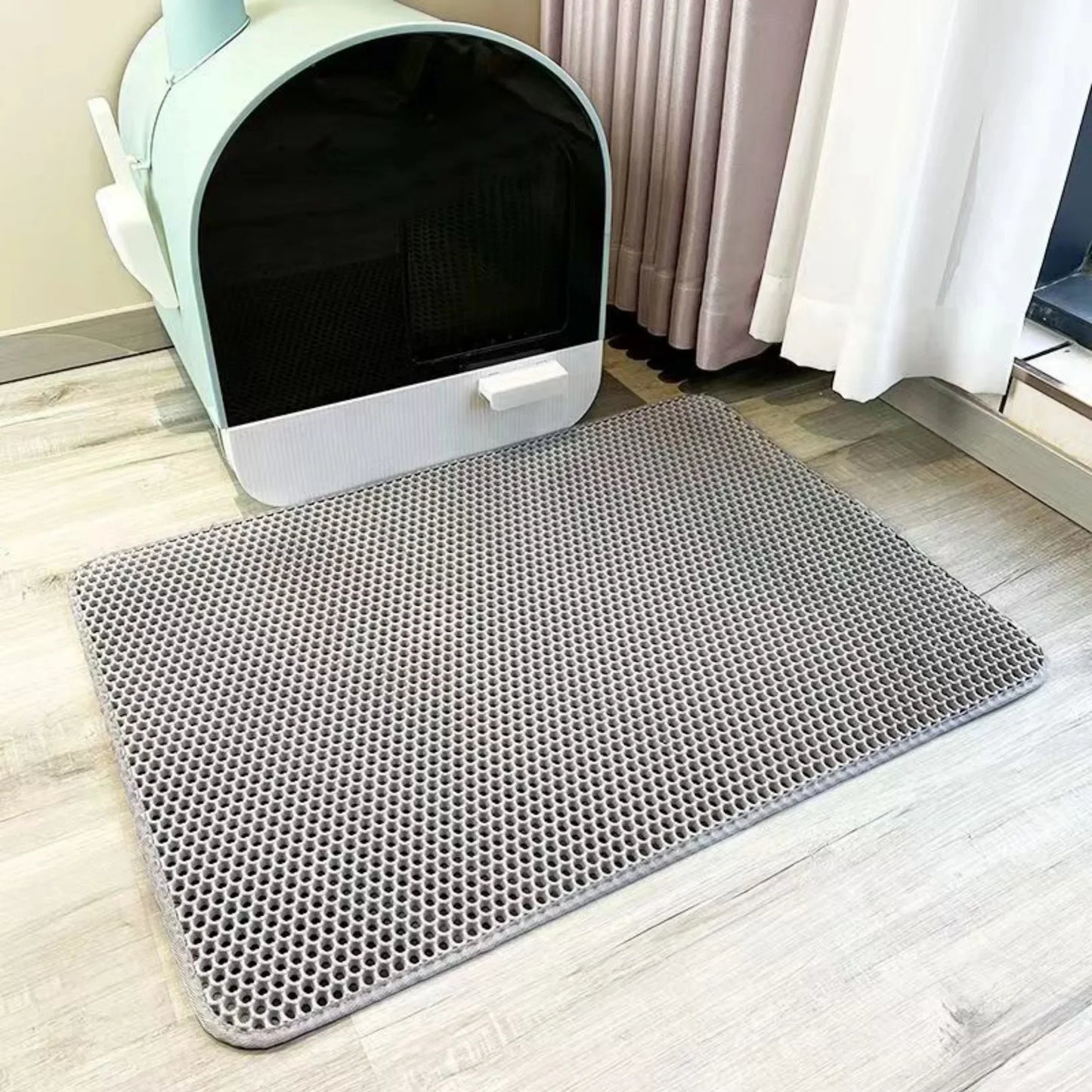 CleanPaws™ Extra-Large Waterproof Cat Litter Mat – Double Layer & Non-Slip