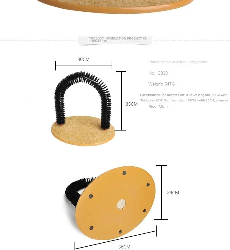 PurrSpa™ Self-Grooming Arch for Cats with Scratching Pad