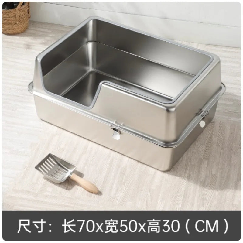 PurrShield™ 60cm Extra-Large Stainless Steel Cat Litter Box