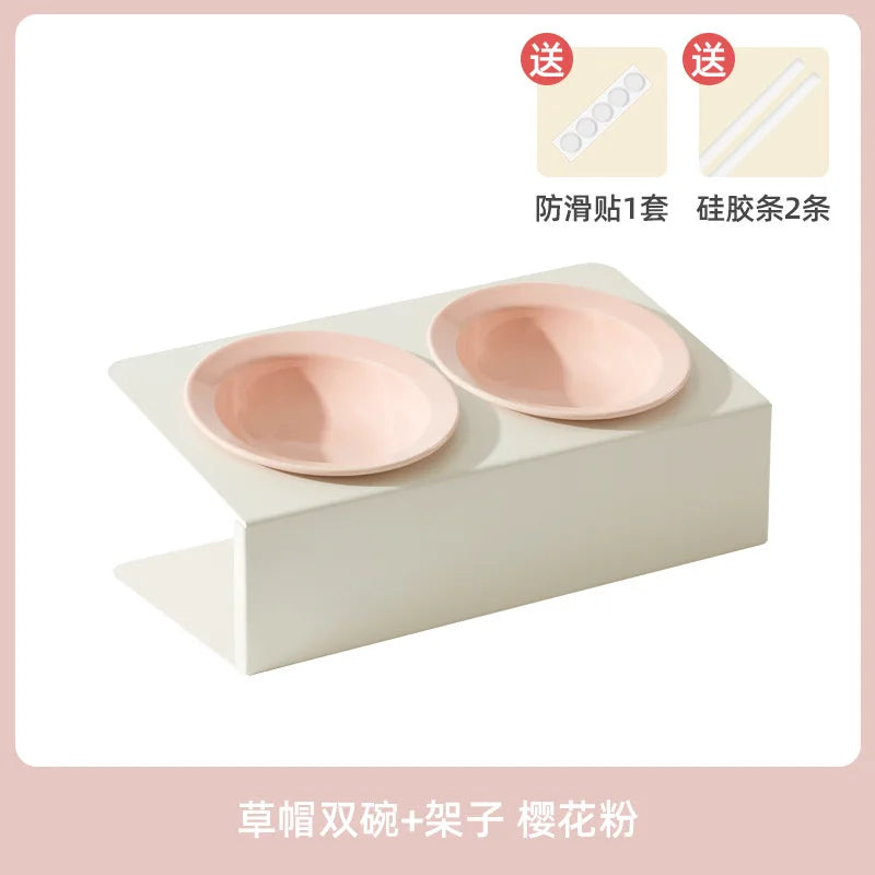 WhiskerDish™ Elevated Ceramic Cat & Dog Feeding Bowl Set