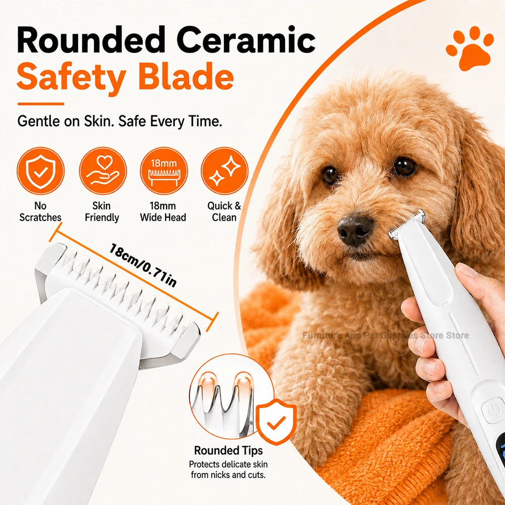PawTrim™ Waterproof Pet Grooming Trimmer with LED Light