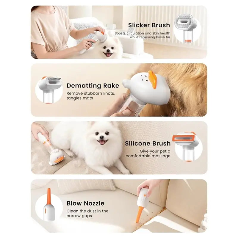VacuGroom™ Self-Cleaning Deshedding Brush for Dogs & Cats