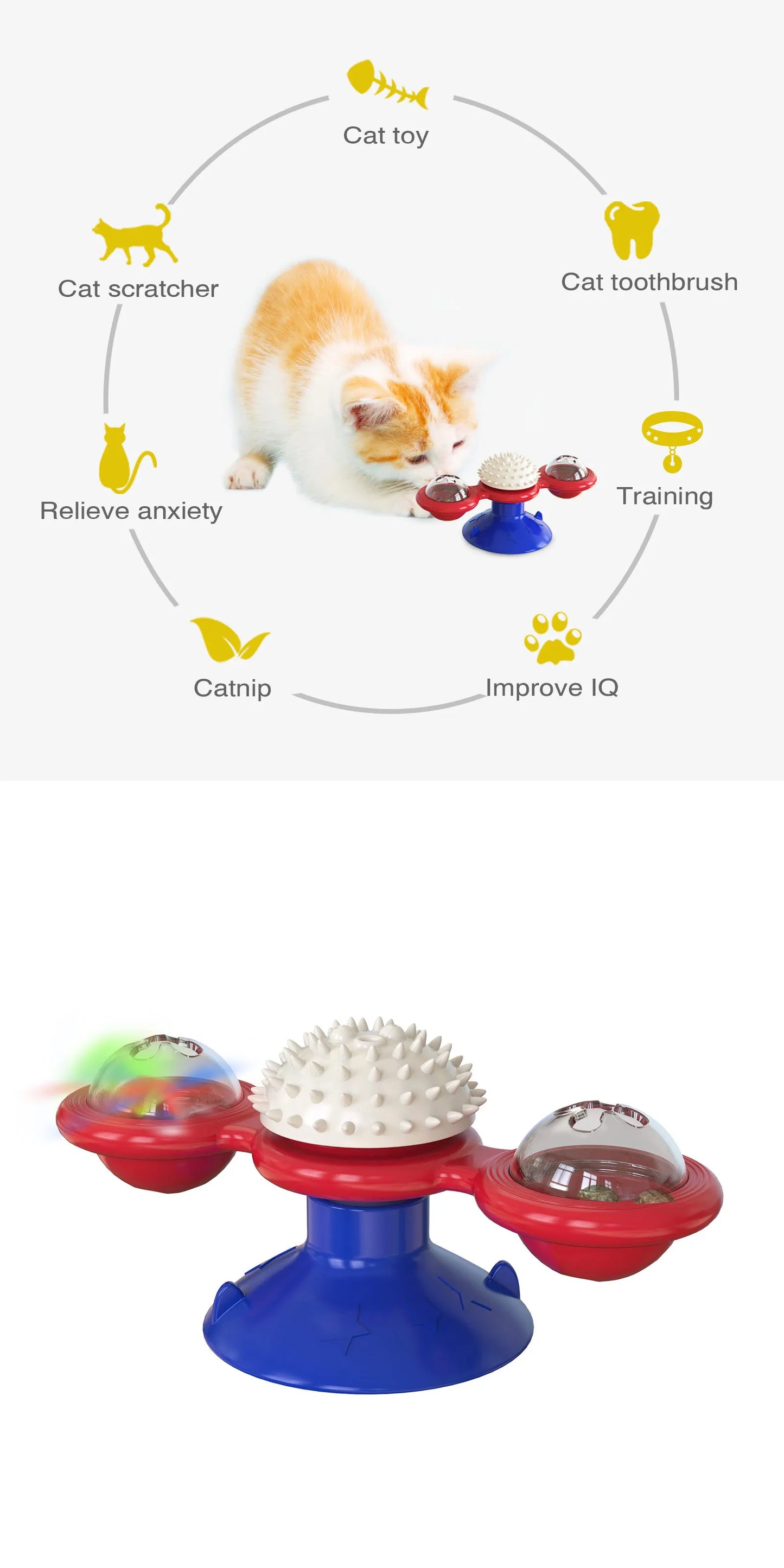SpinPaws™ Interactive Windmill Toy for Cats