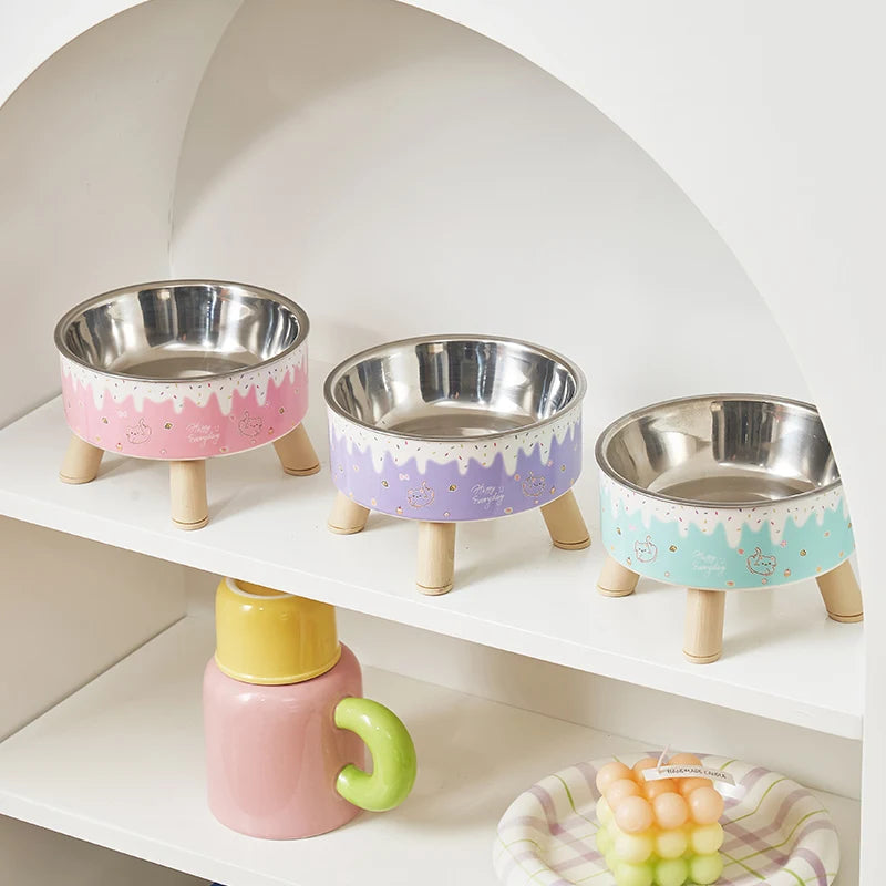 WhiskerDish™ Ice Cream Elevated Pet Bowl