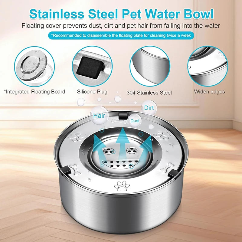 HydraGuard™ Stainless Steel No-Spill Dog Water Bowl