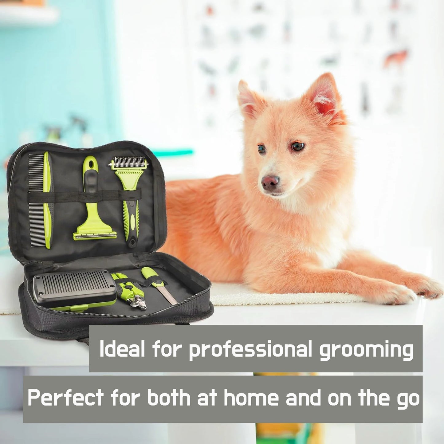 GroomMaster™ Juego de 6 Cepillos de Aseo para Perros y Gatos