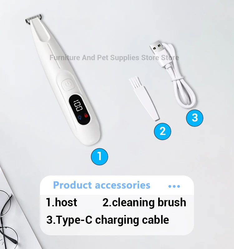 PawTrim™ Waterproof Pet Grooming Trimmer with LED Light