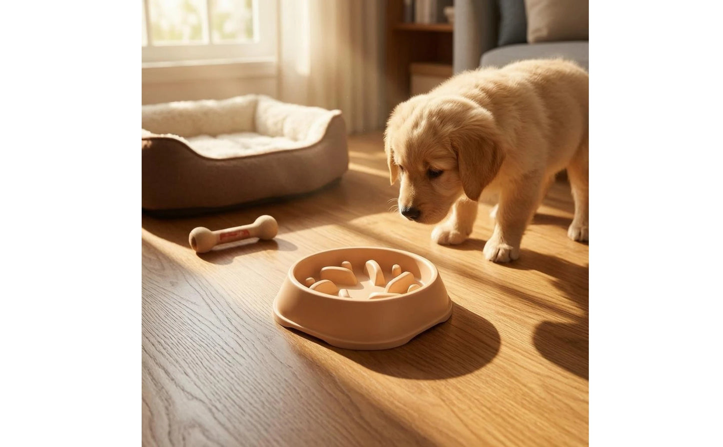 PacePaws™ Cuenco Cuadrado de Alimentación Lenta para Gatos y Mascotas Pequeñas