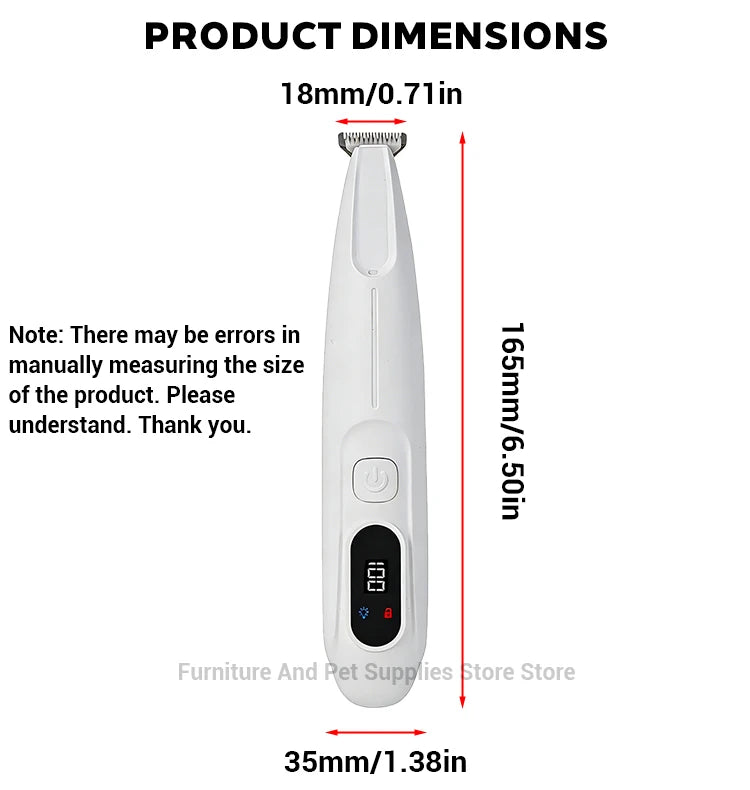 PawTrim™ Waterproof Pet Grooming Trimmer with LED Light