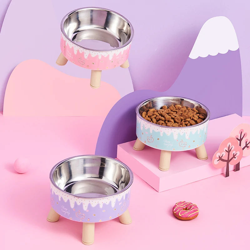 WhiskerDish™ Ice Cream Elevated Pet Bowl