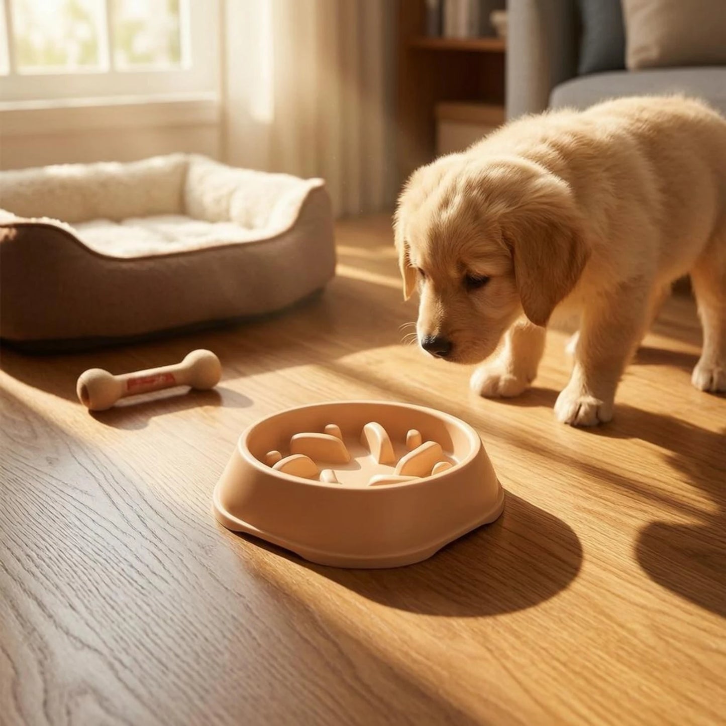 PacePaws™ Cuenco Cuadrado de Alimentación Lenta para Gatos y Mascotas Pequeñas