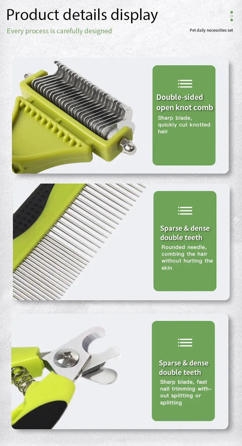 GroomMaster™ Juego de 6 Cepillos de Aseo para Perros y Gatos