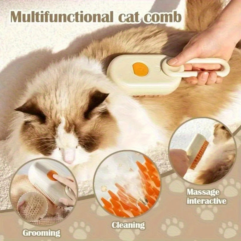 PurrSpa™ 3-in-1 Steam Grooming Brush for Cats