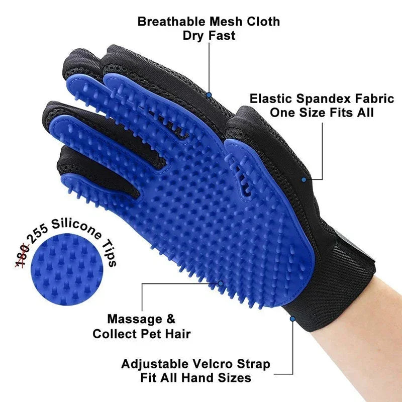 GroomGlove™ Silicone Deshedding & Bath Grooming Gloves