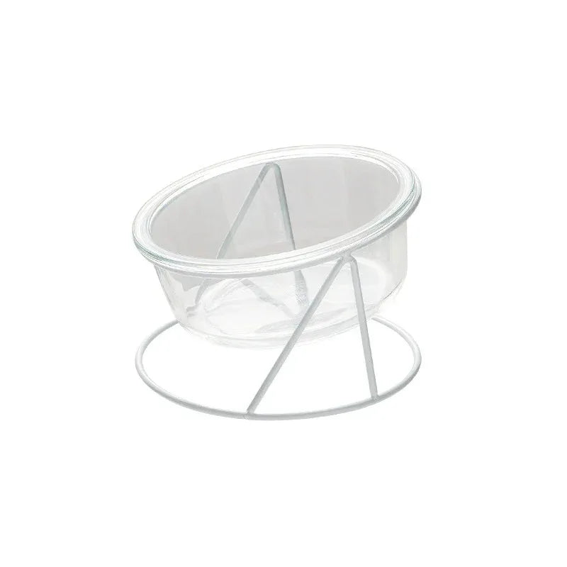 CrystalPaws™ Elevated Glass Food & Water Bowl with Stand