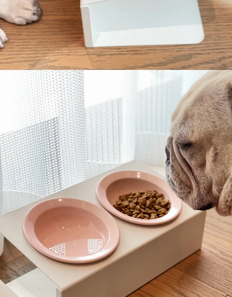 WhiskerDish™ Elevated Ceramic Cat & Dog Feeding Bowl Set