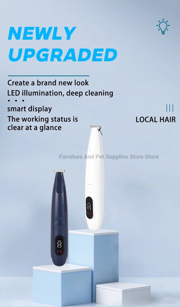 PawTrim™ Waterproof Pet Grooming Trimmer with LED Light