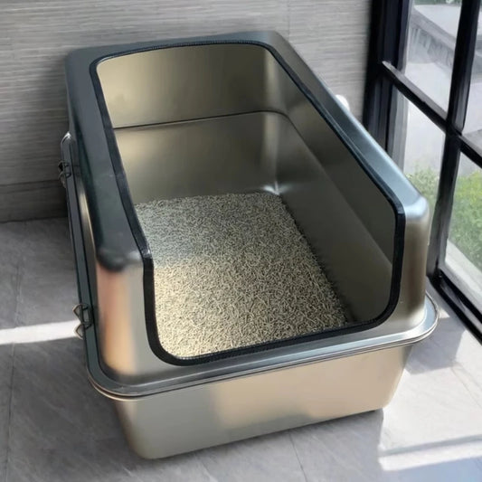 PurrShield™ 60cm Extra-Large Stainless Steel Cat Litter Box