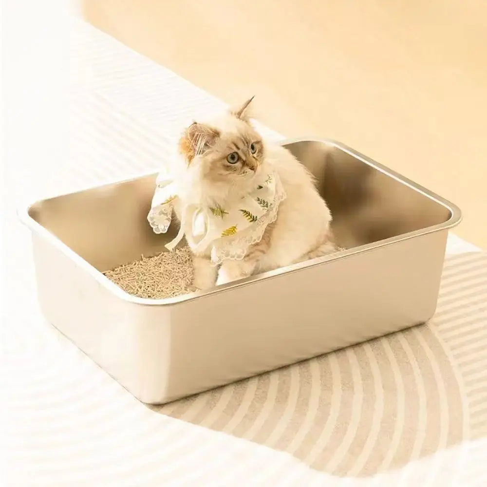 PurrShield™ Large Capacity Stainless Steel Cat Litter Box