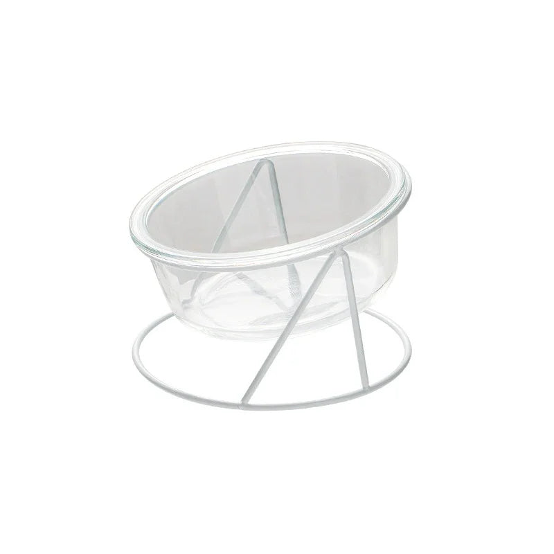 CrystalPaws™ Elevated Glass Food & Water Bowl with Stand