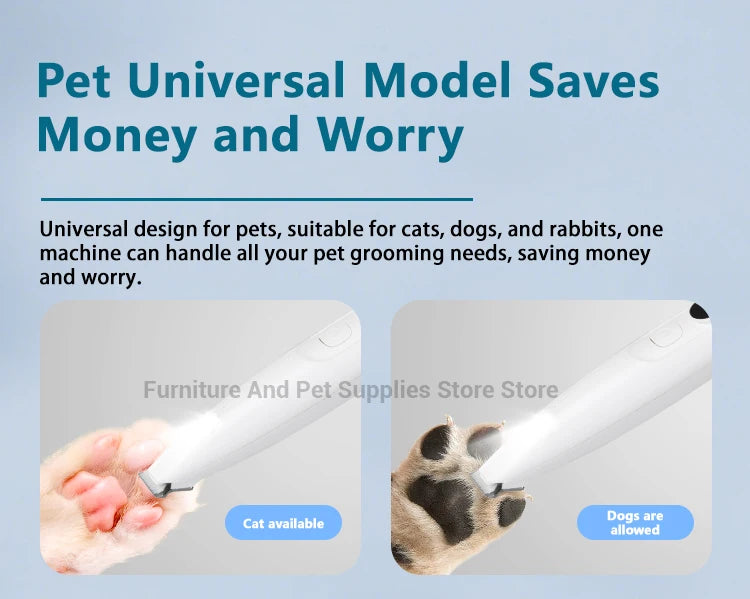 PawTrim™ Waterproof Pet Grooming Trimmer with LED Light