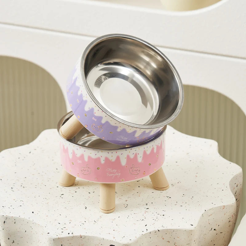 WhiskerDish™ Ice Cream Elevated Pet Bowl