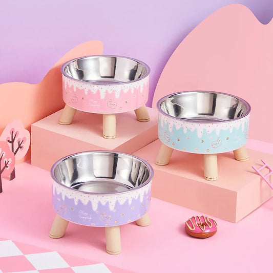 WhiskerDish™ Ice Cream Elevated Pet Bowl