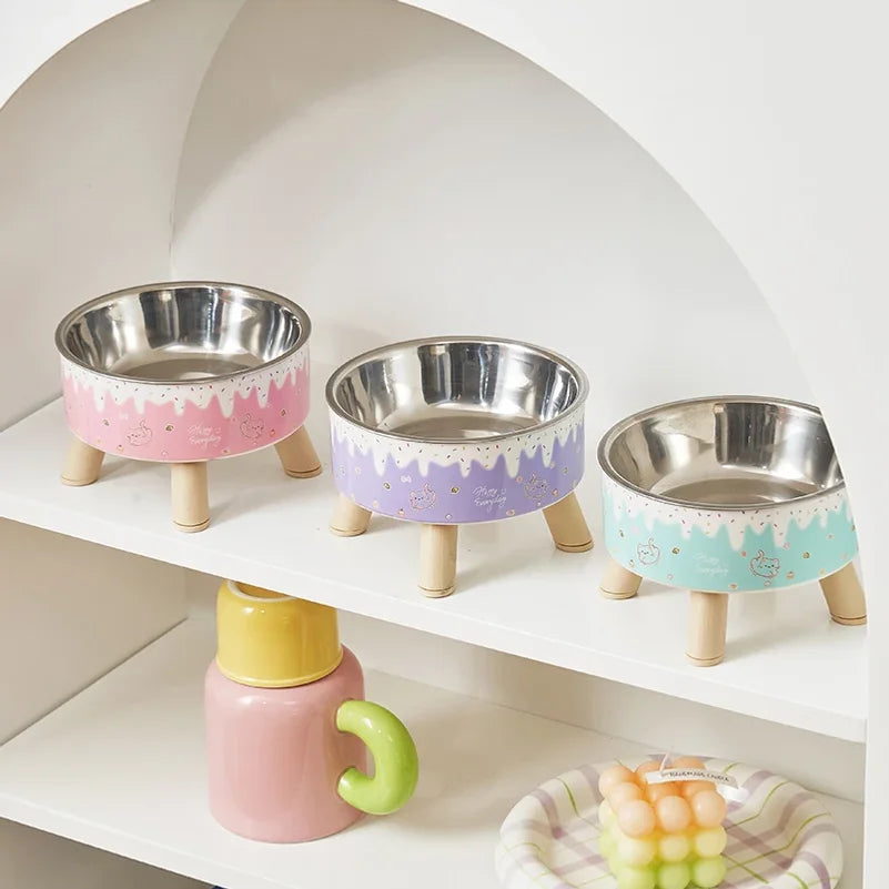 WhiskerDish™ Ice Cream Elevated Pet Bowl