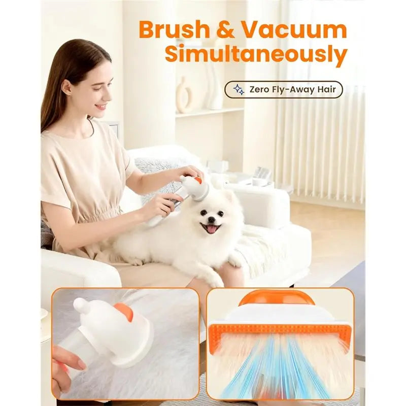 VacuGroom™ Self-Cleaning Deshedding Brush for Dogs & Cats