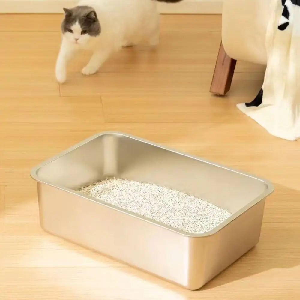 PurrShield™ Large Capacity Stainless Steel Cat Litter Box